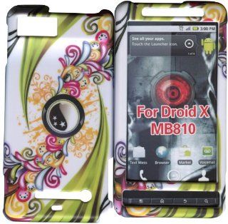 Green Leaves Motorola Droid X MB810, X2 MB870, Dantona X2 MB870, Verizon Case Cover Hard Phone Case Snap on Cover Rubberized Touch Faceplates: Cell Phones & Accessories
