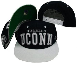 Connecticut UConn Huskies Navy/White Two Tone Plastic Snapback Adjustable Plastic Snap Back Hat / Cap : Sports Fan Baseball Caps : Sports & Outdoors