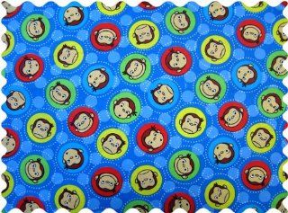 SheetWorld Fitted Square Playard Sheet 37.5 x 37.5 (Fits Joovy)   Curious George Blue   Made In USA : Nursery Wall Decor : Baby