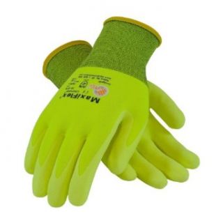 G TEK Maxiflex Ultimate 34 874FY HI VIS Seamless Knit Coated Gloves   Pair S XL (Large): Clothing