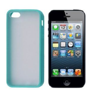 Turquoise Clear TPU Soft Plastic Edge Cover Case for iPhone 5 5G: Cell Phones & Accessories