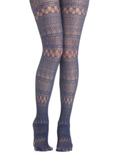 Fun From Within Tights in Blue  Mod Retro Vintage Tights