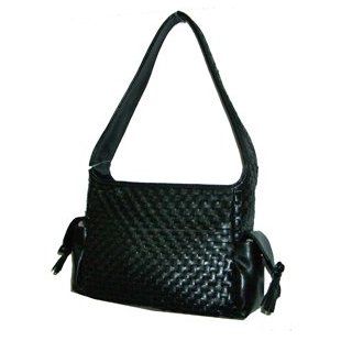 Pu Patent Metallic Hadbag Hobo Bag Evening Handbag Black Silver and Brown (silver): Clothing