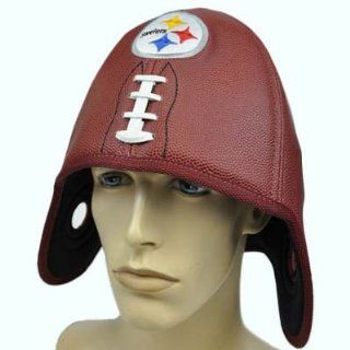 NFL Pittsburgh Steelers Reebok Faux Leather Helmet Head Football Shaped Hat Cap : Sports Fan Novelty Headwear : Sports & Outdoors