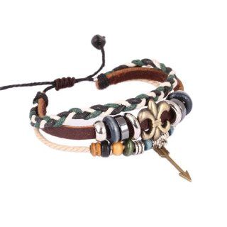 Vintage Style Double Strands Zen Bracelet Adjustable Bracelet Wirstband with Dangle Copper Arrow L93: Jewelry