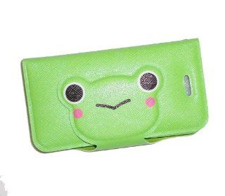 HJX Iphone4 4S 4G Lovely Cartoon The Frog Prince Stand up Tpu Leather Wallet Style Case With Credit Card Holder for iPhone 4/4S/4G Green: Cell Phones & Accessories