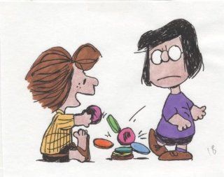 Peanuts Characters Pogs, Original Illustrations, featuring Marcy and Peppermint Patty: Charles Schulz: Entertainment Collectibles
