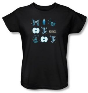 Fringe Ladies T shirt TV Show Symbols Black Tee Shirt: Clothing