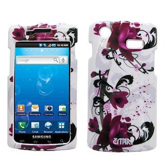 White Purple Flower Hard Case Cover for Samsung Captivate SGH I897 Cell Phones & Accessories