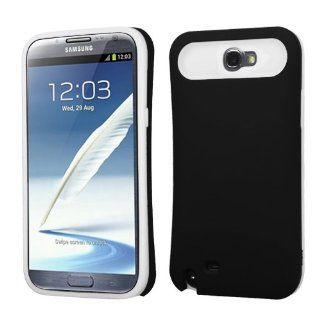 MyBat Rubberized Card Wallet Back Protector Cover for Samsung Galaxy Note II T889/I605/N7100   Retail Packaging  Black/White: Cell Phones & Accessories