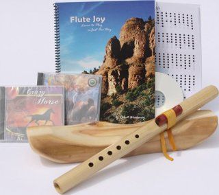 Windpony Key of High C, 6 Hole Poplar Native American Style Flute, Book & 3 CDs Starter Set (Retail Value $99.95)   Books and CDs: Musical Instruments