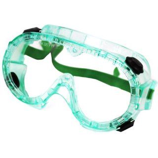 Sellstrom 882 PVC Indirect Black Vent Chemical Splash Goggle, Green Tinted Body/Clear Anti Fog Lens (Case of 120) Safety Goggles