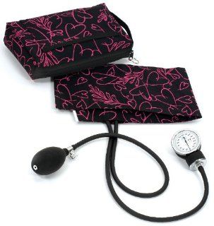Prestige Medical 882 PHB Premium Aneroid Sphygmomanometer with Carry Case, Pink Hearts Black: Health & Personal Care