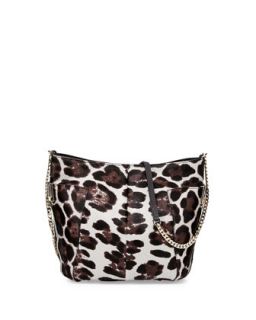 Anabel Leopard Print Calf Hair Crossbody Bag, Gray   Jimmy Choo