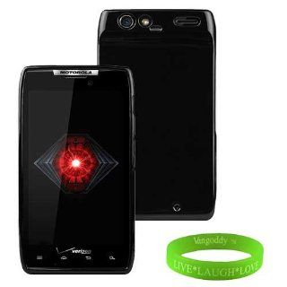 VanGoddy Smartphone Accessories TPU Black Skin Cover with Unique Feel for All Models of Motorola DROID RAZR ( XT 910, Unlocked, Android Phone, 32GB, Black, Verizon Wireless, ect ) + VanGoddy Trademarked Live * Laugh * Love Wrist Band!!!: Cell Phones & 