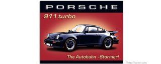 Porsche 911 Turbo Metal Sign: Automobiles and Cars Decor Wall Accent   Wall Sculptures