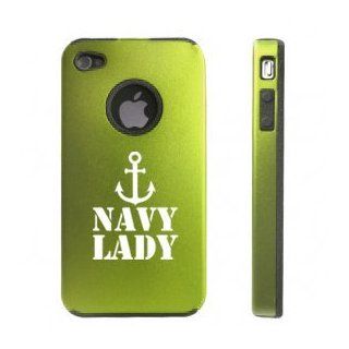 Apple iPhone 4 4S 4G Green DD1139 Aluminum & Silicone Case Navy Lady Anchor: Cell Phones & Accessories