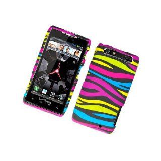 Motorola Droid RAZR XT912 XT910 Black Rainbow Zebra Stripe Cover Case: Cell Phones & Accessories