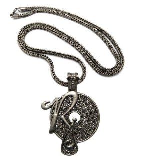 New Iced Out ROCAFELLA Pendant 4mm&36" Franco Chain Hip Hop Necklace XP888HE Jewelry