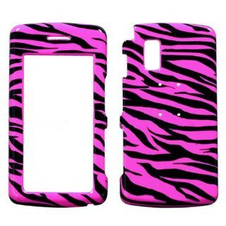 Hard Plastic Snap on Cover Fits LG CU920 CU915 VU Zebra Skin Black/Hot Pink AT&T: Cell Phones & Accessories