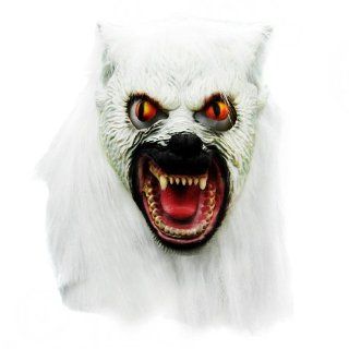 Halloween White Creepy Wolf Dead Latex Mask Costume Prop Novelty Gifts: Toys & Games