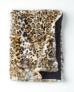 Jaguar Print Fur Throw   Adrienne Landau