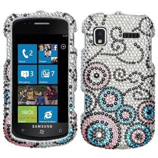 Silver Black Pink Blue Bubble Flow Full Diamond Bling Snap on Design Hard Case Faceplate for Samsung Focus I917 Cell Phones & Accessories
