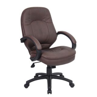 Boss Office Products Mid Back Leatherplus Executive Office Chair with Arms B7