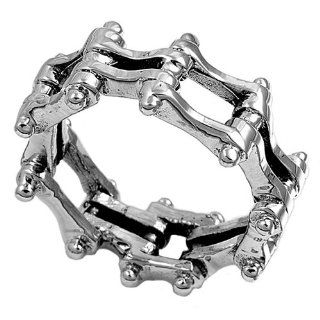 Bike Chain Biker Ring Sterling Silver 925 Size 13: Jewelry