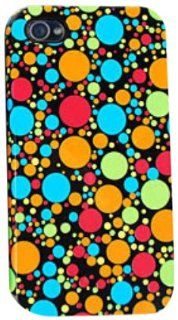 Cell Armor IPHONE4G PC JELLY TP904 Hybrid Jelly Case for iPhone 4/4S   Retail Packaging   Multi Colored Dots: Cell Phones & Accessories