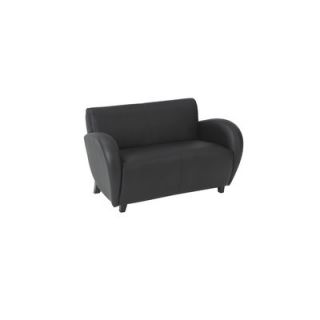 OSP Furniture Eleganza Leather Love Seat SL2432 Finish: Black, Leg Finish: Ma