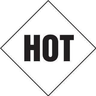 Accuform Signs MPL905VS1 Adhesive Vinyl Mix Loads DOT Placard, Legend "HOT", 10 3/4" Width x 10 3/4" Length, Black on White: Industrial Warning Signs: Industrial & Scientific