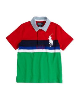 Rugby Collar Striped Polo, Boys 4 7   Ralph Lauren Childrenswear