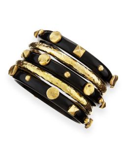 Sura Dark Horn Bangles, Set of 5   Ashley Pittman