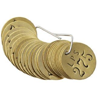 Brady 44750 1 1/2" Diameter, Stamped Brass Valve Tags, Numbers 251 275, Legend "LPS" (Pack of 25 Tags): Industrial Lockout Tagout Tags: Industrial & Scientific
