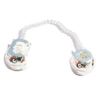 Hidden Gems(909) Silver Plated Safety Chain Ladybug Shape, Charm Bead will fit Pandora/Troll/Chamilia Style Charm Bracelet.: Jewelry