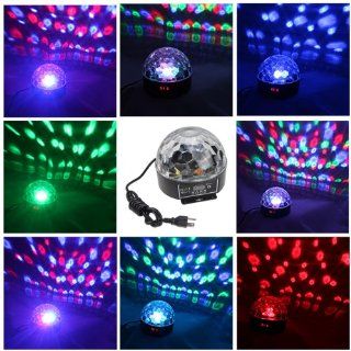 AGPtek Mini 20W DMX Voice activated RGB LED Crystal Magic Ball Effect light Disco DJ Stage Party Lighting   Disco Ball Lamps  