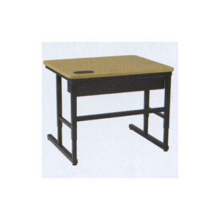 Fleetwood C Leg Computer Table with Wire Management and Optional Adjustable H