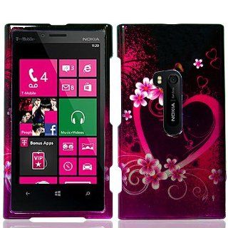 Hot Pink Heart Flower Hard Cover Case for Nokia Lumia 920: Cell Phones & Accessories