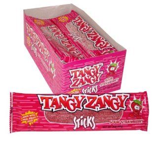 Tangy Zangy Sticks Sour Strawberry (Pack of 12) : Candy : Grocery & Gourmet Food