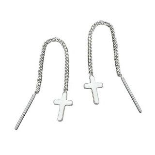 Earring, chain, & cross, silver 925: DE NO: Jewelry