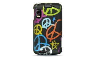 Premium   MOTOROLA ATRIX / MB860 CRYSTAL RUBBER CASE BLACK HAMDMADE PEACE SIGN   Faceplate   Case   Snap On   Perfect Fit Guaranteed: Cell Phones & Accessories