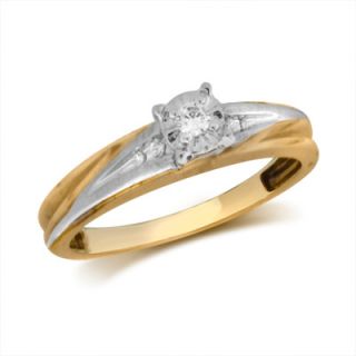 Diamond Accent Engagement Ring in 10K Two Tone Gold   Zales