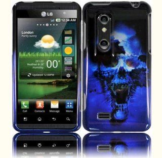 Blue Skull Design Hard Case Cover for LG Thrill 4G P929: Cell Phones & Accessories
