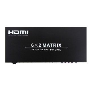 HDV 962 6x2 True HDMI 1.4 Matrix Switch Support 3D Video & 4Kx2K, Full audio Input/Output Electronics