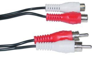 C&E 12 feet 2 RCA Male to Female Audio Extension Cable (Red/White Connectors): Electronics