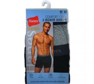 Hanes Men's Comfort Cool Boxer Briefs 2 Pack, Assorted, Small: Clothing