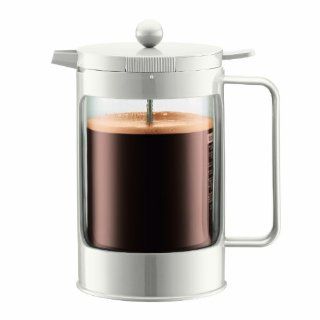 Bodum Bean Double Wall Insulated French Press 51 Ounce Coffee Maker, White: Kitchen & Dining