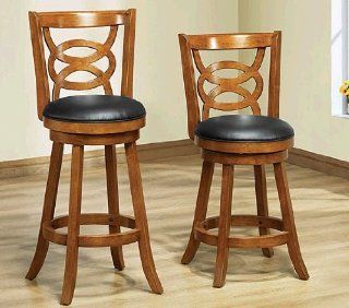 Monarch Specialties Solid Wood High Swivel Counter Stool, 39 Inch, Oak   Barstools