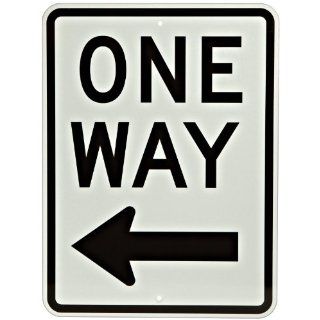 Brady 94195 24" Height, 18" Width, B 959 Reflective Aluminum, Standard Traffic Sign, Legend "One Way With Picto" Industrial Warning Signs